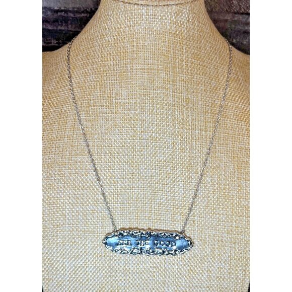 PLUNDER DESIGN - Silver "SEE THE GOOD" Engraved - Adjustable 11" Necklace - NEW - Picture 1 of 8